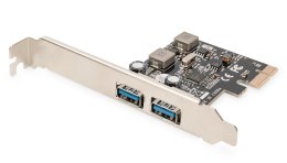 Kontroler USB 3.0 DIGITUS PCIe, 2x USB 3.0, Low Profile, Chipset UPD720202