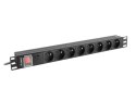 Lanberg Listwa zasilająca rack PDU 19 cali 1U 16A 8X 230V PL 2 czarna