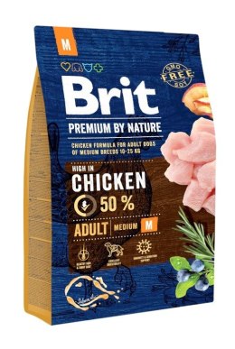 BRIT PREMIUM BY NATURE Adult M - sucha karma z kurczakiem dla psów dorosłych ras średnich - 3 kg