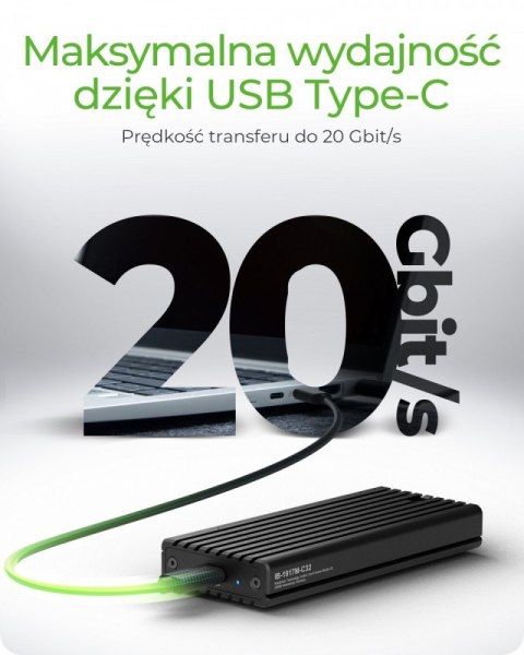 IcyBox Obudowa IB-1917M-C32a NVMe USB 3.2 Gen 2x2, 20 Gbit/s