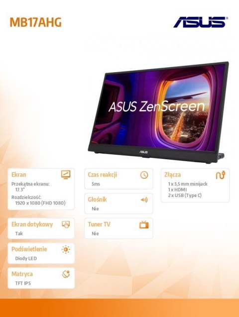 Asus Monitor 17 cali MB17AHG IPS