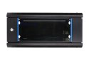 Extralink Szafka wisząca rack 4U 600x450 czarna szklane drzwi