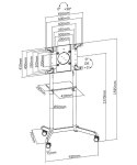 Neomounts Mobilny stojak podłogowy NS-M1250 WHITE