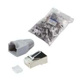 Wtyk RJ45 CAT.6 FTP LogiLink MP0021 z osłonką, szary 100szt