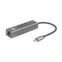 TB Adapter USB C - RJ45 + 3xUSB A - 1000 Mb/s