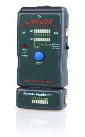 Tester kabli RJ-45, RJ-11, UTP, STP, USB AA/AB Gembird NCT-2