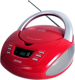 Boombox Denver TCU-211 z radiem FM i wejściem CD czerwony