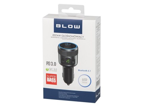 BLOW Transmiter FM Bluetooth5.1 + QC3.0 + PD 24W