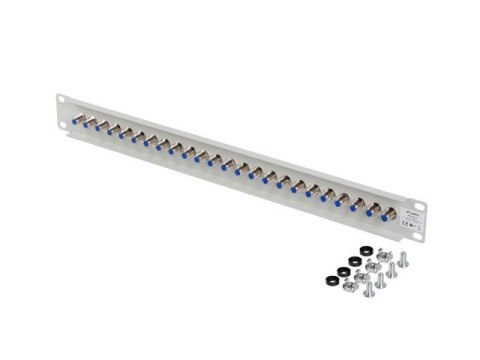 Lanberg Patch panel 24 porty 19 cali gniazdo Typ F beczka szary