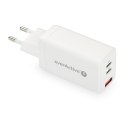 EverActive Ładowarka USB/USB-C QC4+ 65W technologia GaN Biała