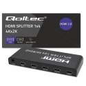 Qoltec Aktywny rozdzielacz Splitter 4 x HDMI 4K x 2K | 6Gb/s | 60Hz