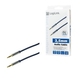 Kabel audio stereo LogiLink CA10300 3,5 mm, M/M, 3m, niebieski