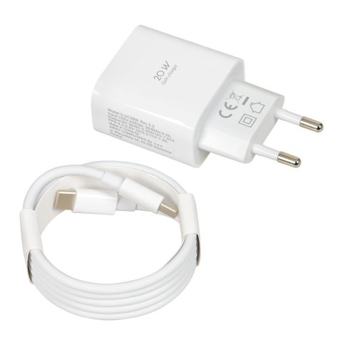 Ładowarka sieciowa GaN iBOX C-39 PD20W, USB-C, kabel USB-C