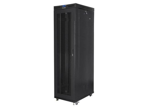 Szafa instalacyjna Rack stojąca 19" 47U 800x1000 Drzwi Perforowane czarna Lanberg (flat pack) LCD