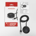 AXAGON HUE-P1AL Hub 4-portowy USB 3.2 Gen 1 ROUND, micro USB, 1.2m USB-A kabel