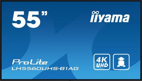 IIYAMA Monitor wielkoformatowy 55 cale LH5560UHS-B1AG matowy 24h/7 500(cd/m2) VA 3840 x 2160 UHD(4K) Android.11 Wifi CMS(iiSignage2)