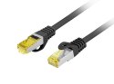 Lanberg Patchcord kat.6a S/FTP LSZH CU 0.5m fluke passed czarny