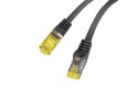 Lanberg Patchcord kat.6a S/FTP LSZH CU 0.5m fluke passed czarny