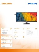 Philips Monitor 40 cali 40B1U5600 IPS HDMI DP USB-C HAS Głośniki