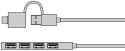 IcyBox Hub IB-HUB1424-C3 4-Port USB Typ-A, złącze Typ-C/A