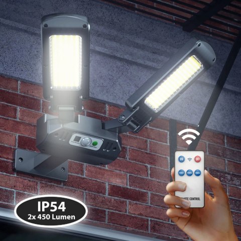 Maclean Solarna lampa uliczna LED z czujnikiem i pilotem MCE447