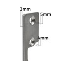 Qoltec Dwustronny prosty szyld do elektrozaczepu | Blacha zaczepowa | 110mm | Stal nierdzewna