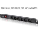 Qoltec Listwa zasilająca PDU do RACK 19" | 1U | 16A | 6xSchuko | 1.8m