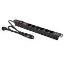 Qoltec Listwa zasilająca PDU do RACK 19" | 1U | 16A | 6xSchuko | 1.8m