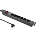 Qoltec Listwa zasilająca PDU do RACK 19" | 1U | 16A | 6xSchuko | 1.8m