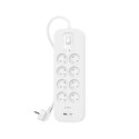 Listwa zasilająca Belkin Power Surge 8-PORT + 1xUSB-A +1xUSB-C 2.4A PD 900J 2m White