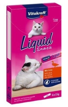 VITAKRAFT Cat Liquid Snack - przysmak dla kota w płynie: kaczka, betaglukan 6 szt.