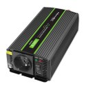 Qoltec Przetwornica napięcia Monolith | 600W | 1200W | 12V na 230V | Czysty Sinus