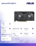 Asus Karta graficzna GeForce RTX 4060 Ti DUAL OC 8GB EVO GDDR6 128bit 3DP