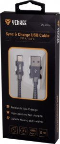 YENKEE Kabel USB A 2.0 / USB C transfer danych 480Mb/s /3A