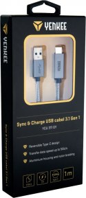 YENKEE Kabel USB A 3.1 / USB C 3.1 transfer 5Gb/s /3A 15W