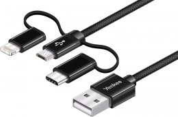 YENKEE Kabel USB A na USB C/Micro USB/Lightning 2.1/3/2.4 A