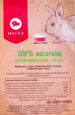 MACED uszy królicze naturalne - przysmak dla psa - 10 szt.