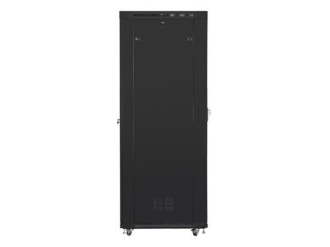 Lanberg Szafa instalacyjna rack stojąca 19 47U 800x1000 czarna, drzwi szklane LCD (Flat pack)
