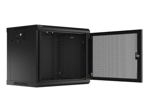 Lanberg Szafa wisząca 19 cali 9U 600x450 drzwi perforowane (flat pack) czarna