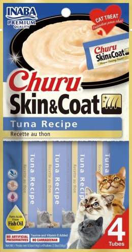 INABA Churu Skin&Coat Tuńczyk - przysmak dla kota - 4x14 g