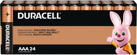 Duracell Baterie Basic AAA/LR3 Blister 24 sztuki