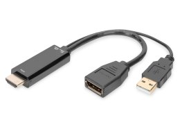 Kabel adapter HDMI 4K 30Hz na DisplayPort i USB A,0,2m