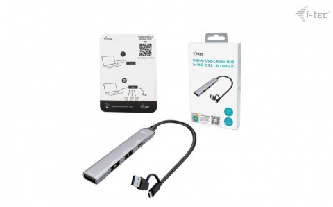 I-tec Hub USB-C/USB-A Metal 1x USB 3.0 + 3x USB 2.0