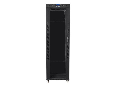 Lanberg Szafa instalacyjna rack stojąca 19 42u 600x600 czarna, drzwi szklane lcd (Flat pack)