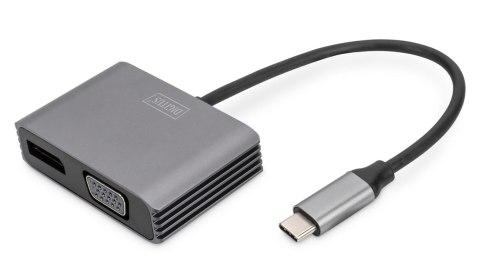 Kabel adapter graficzny DIGITUS USB Typ C na DisplayPort/VGA 4K 30Hz 0,2m