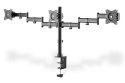 Stojak biurkowy potrójny (zacisk) 3xLCD max. 27"max. 8kg uchylno-obrotowy 360° (PIVOT)