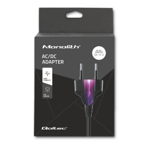 Qoltec Zasilacz desktopowy 60W | 12V | 5A | 5.5*2.1 |+kabel zasilający