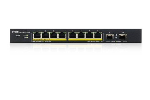Zyxel Przełącznik GS1900-10HP v2 8port L2 PoE 2xSFP 70W 802.3at