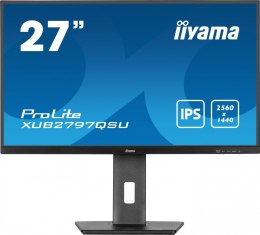 IIYAMA Monitor 27 cali XUB2797QSU-B1 IPS,HDMI,DP,100Hz,QHD,HAS(150mm),1ms, 2xUSB(3.2),2x2W,ADAPTIVE SYNC,FlickerFree