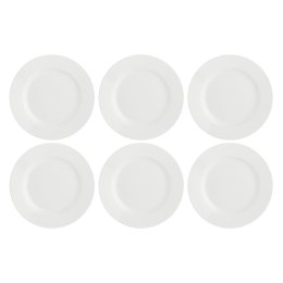Zestaw 6 talerzy do sałatek z rantem Essenziale - Biały, 20 cm